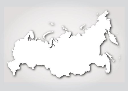 Контурная карта России с субъектами Федерации
