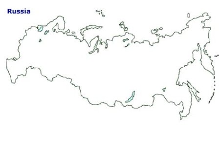Карта РФ С границами государств контурная карта