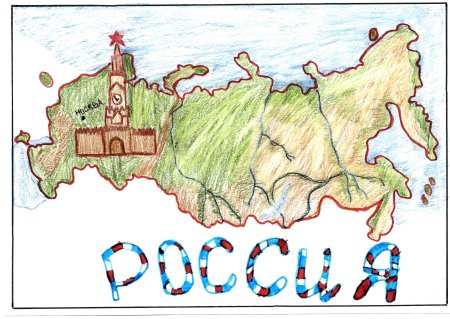 Карта России контур