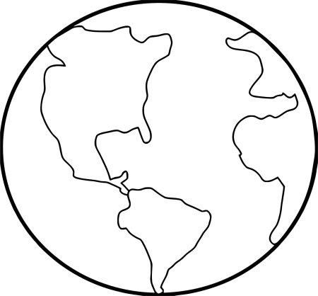 Земной шар раскраска
