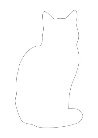Контур кошки для рисования