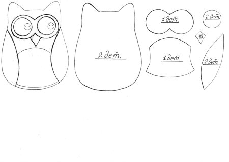 Выкройки для фетровых игрушек Сова