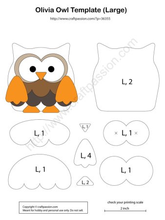 Игрушка искалка Сова из фетра выкройка