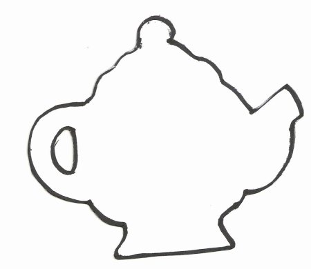 Чайник трафарет для аппликации