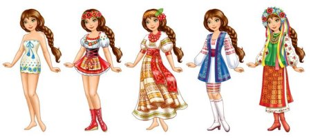 Бумажная кукла в русском народном костюме