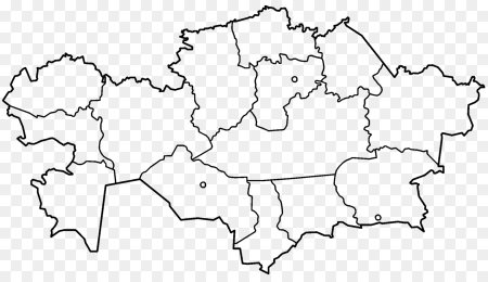 Контурная карта Казахстана