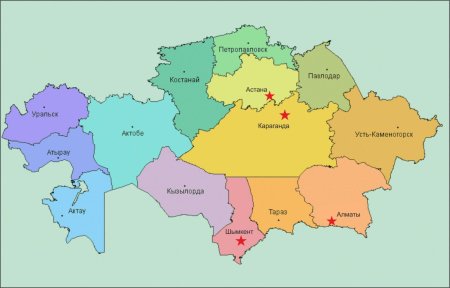 Карта Казахстана вектор