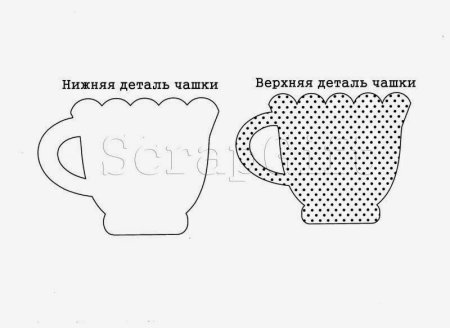 Трафарет чашки для открытки