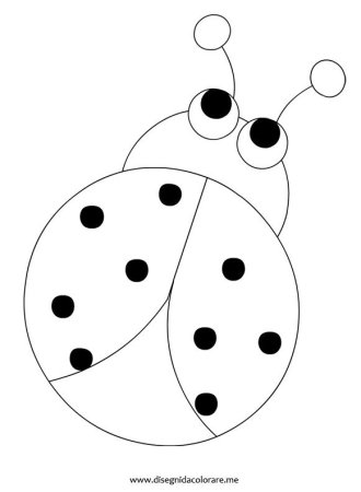 Раскраска Божья коровка для детей 2-3 лет