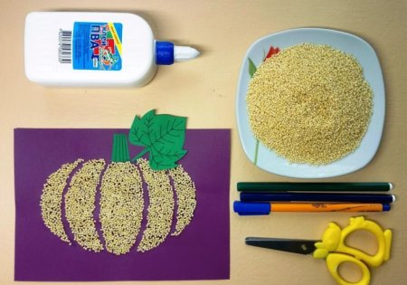 Поделка гриб из крупы