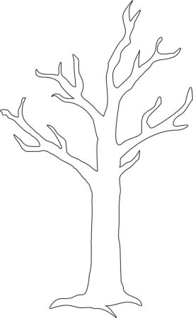 Шаблон дерево без листьев для рисования (49 фото)