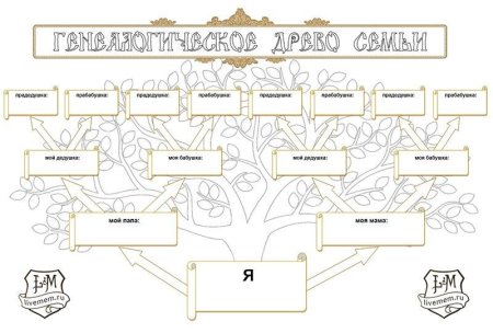 Родовое Древо семьи схема