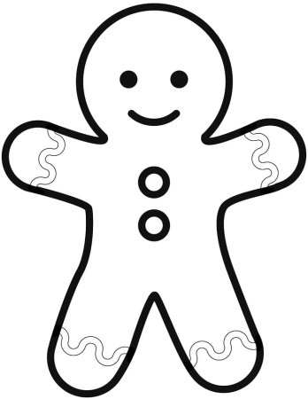 Gingerbread man раскраска для детей