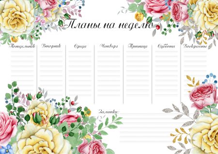 Планер на день