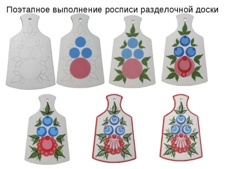Городецкая роспись поэтапное рисование доска