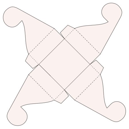 Трафарет коробочки для подарка