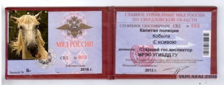 Удостоверение сотрудника МВД РФ