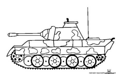 Раскраска танк т34 Военная техника