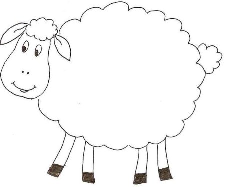 Раскраска барашек для детей