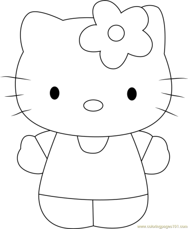 Кошка Китти раскраска