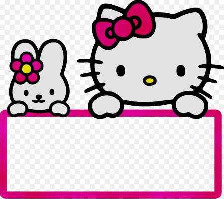 Hello Kitty с табличкой