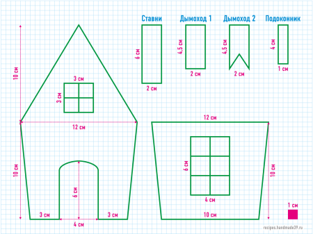 Имбирный Пряничный домик схемы