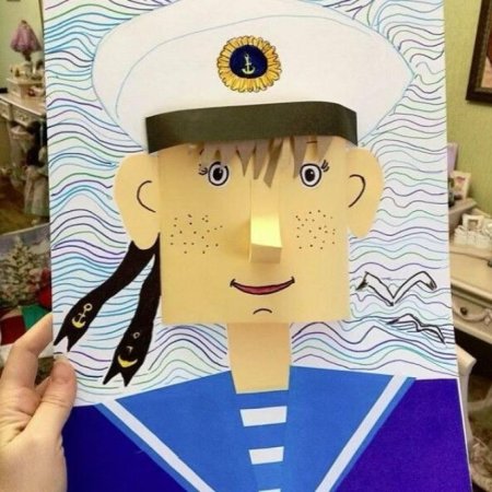 Портрет из бумаги для детей