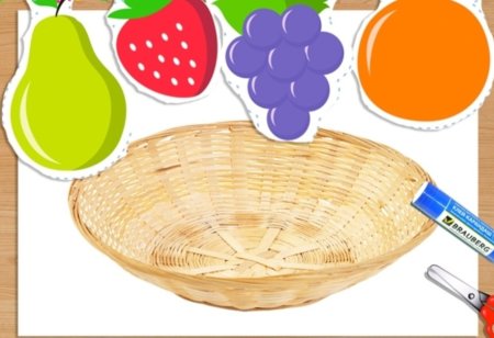 Корзинка фруктов аппликация