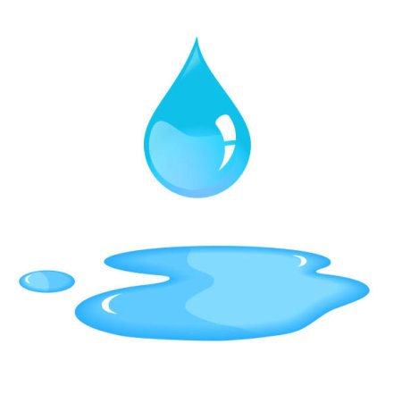 Лужа воды на белом фоне