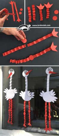 Аист поделка из бумаги