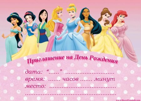 Приглашение на детский день рождения
