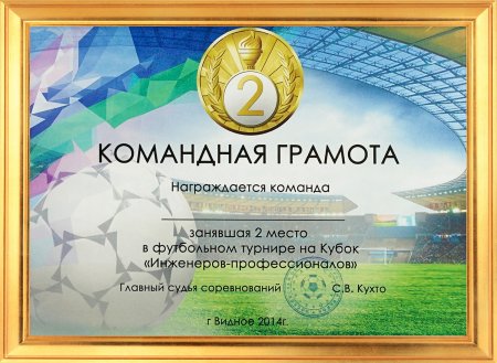 Грамота по мини футболу