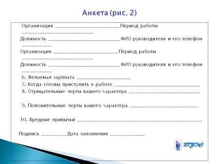 Анкета персонажа
