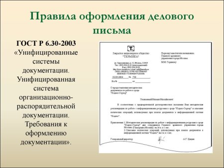 Схема написания делового письма