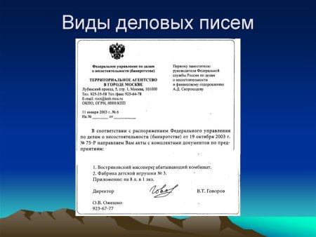 Оформление делового письма