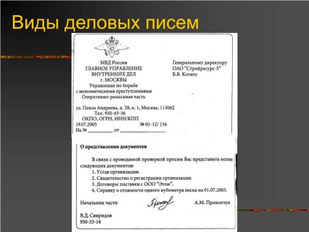 Оформление делового письма