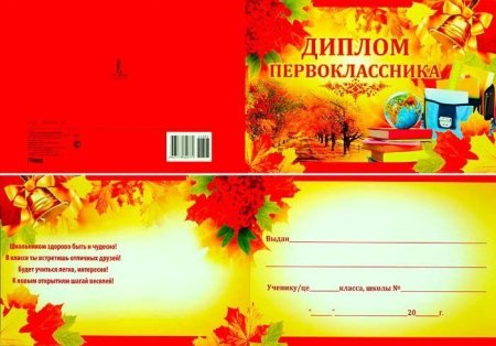 Свидетельство первоклассника