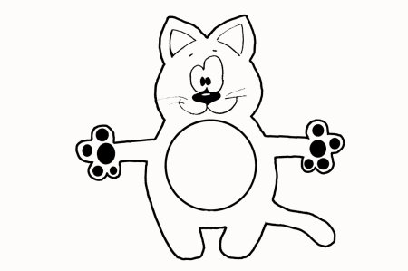 Трафарет кота для игрушки