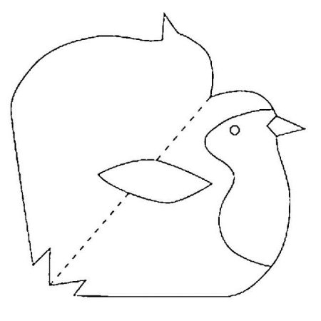 Птичка трафарет для аппликации