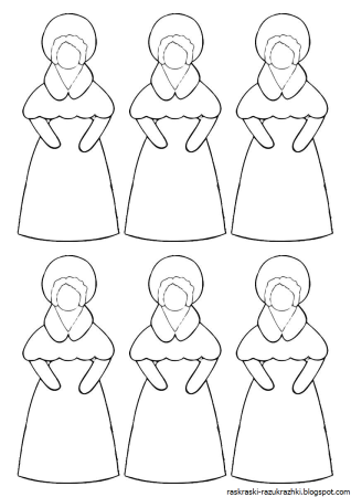 Дымковская барышня раскраска