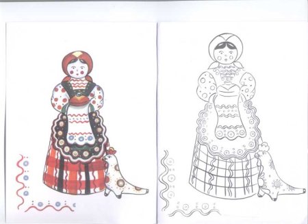 Рисование Дымковская Барыня