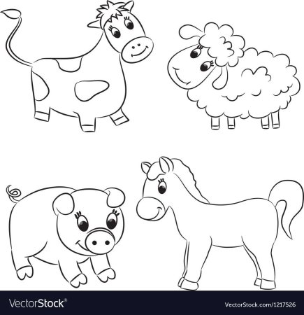 Коза раскраска для детей