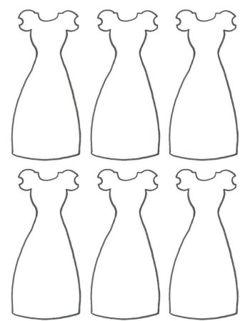 Трафарет платья для рисования