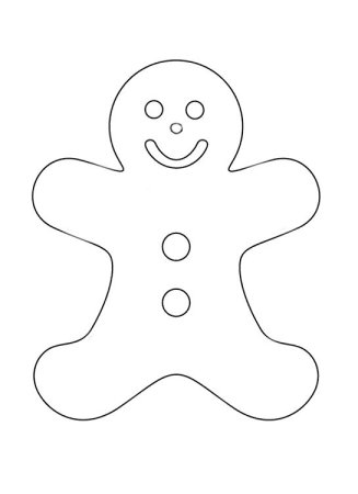 Gingerbread man раскраска для детей