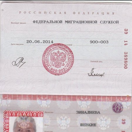 Паспорт РФ пустой