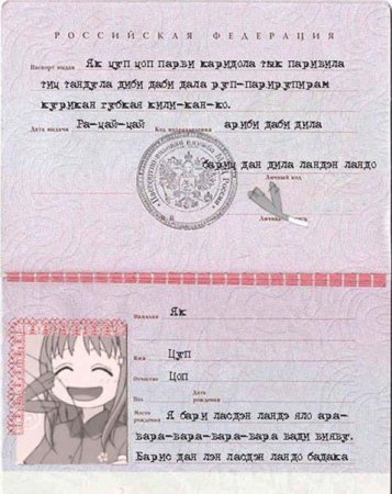 Пустой паспорт