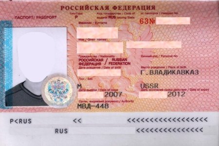 Пустой незаполненный паспорт