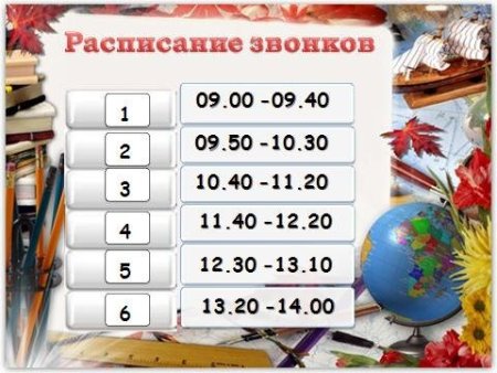 Расписание уроков