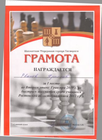 Грамота по шахматам шаблон