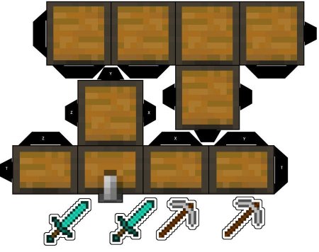 3д фигурки из бумаги майнкрафт Стив